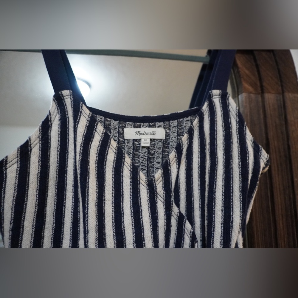 MADEWELL Striped Side Tie Crop Sleeveless Top